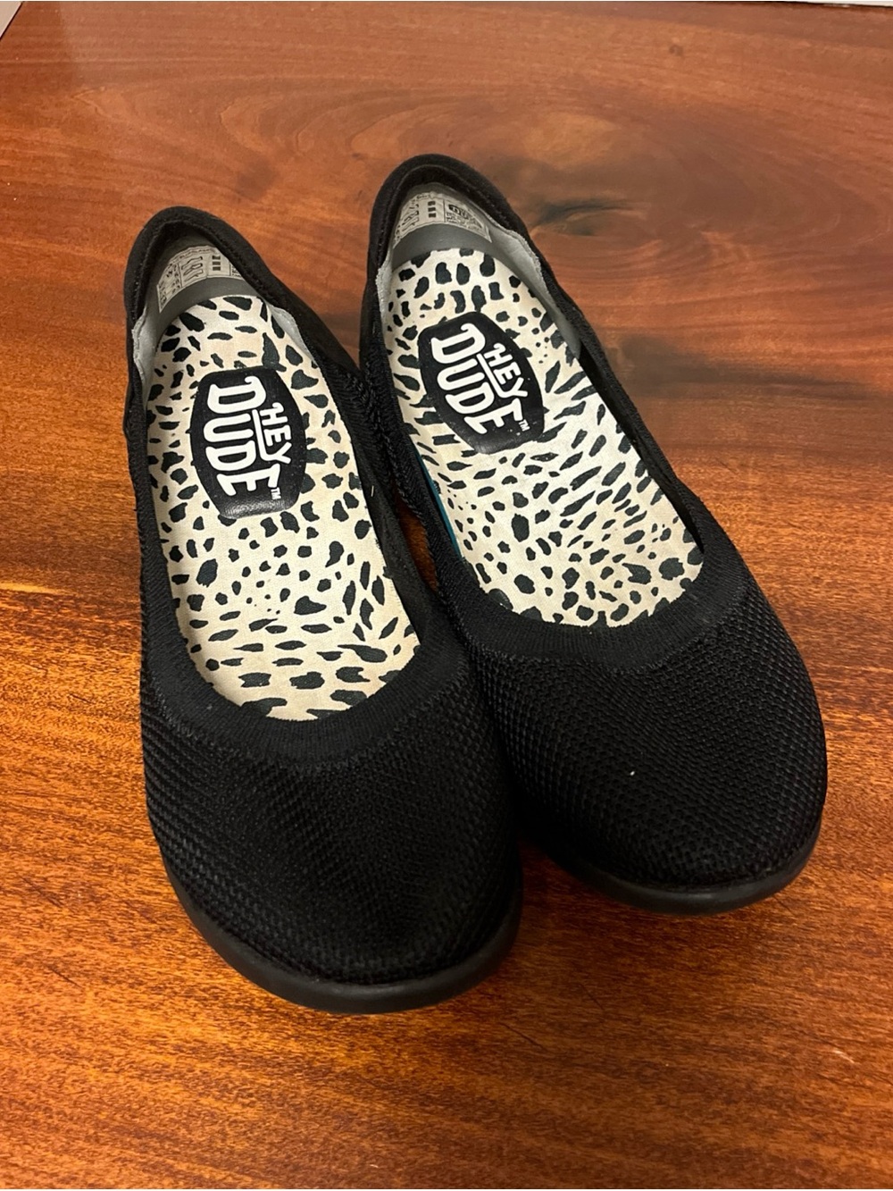 Hey Dude Black Knit Slip-On Ballet Flats